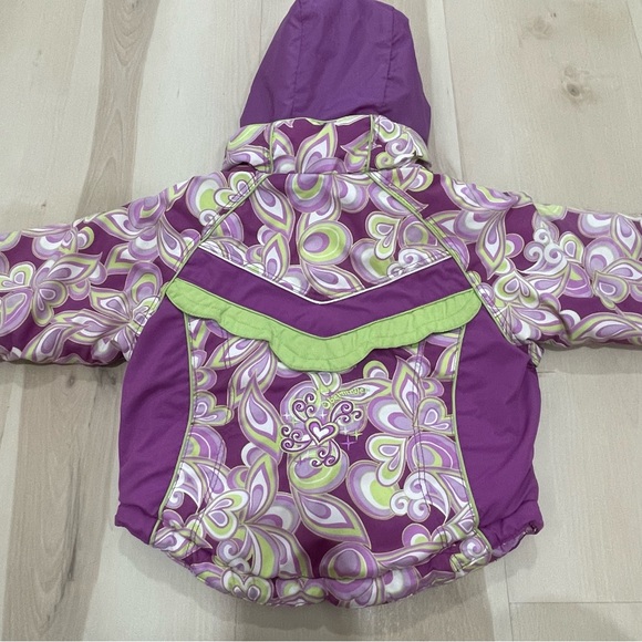 Obermeyer Toddler Winter Coat Girls Size 2 Flower Child Purple and Green. - Picture 13 of 14